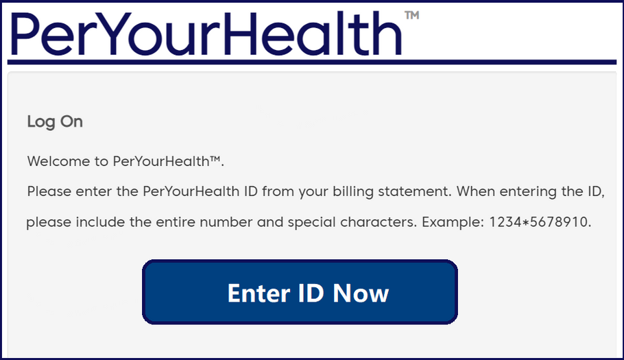 PerYourHealth.com Account Login - Enter your ID